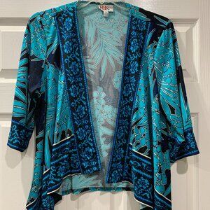 R&K Brand Women's Blue Stretchy Jacket, Size 16W